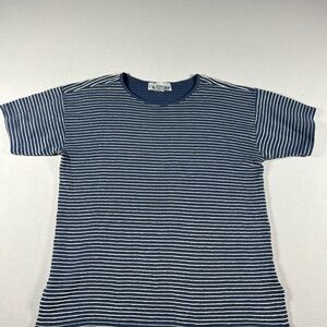 Vintage 90s New York Style Ribbed Striped Women Shirt Baggy Size Medium